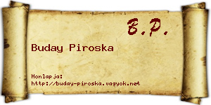 Buday Piroska névjegykártya
